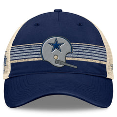 Dallas Cowboys Retro Fundamentals Stripes Trucker Adjustable Hat - Navy/Natural discount