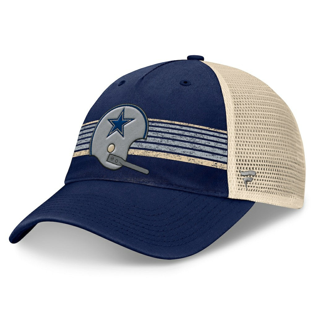 Dallas Cowboys Retro Fundamentals Stripes Trucker Adjustable Hat - Navy/Natural discount