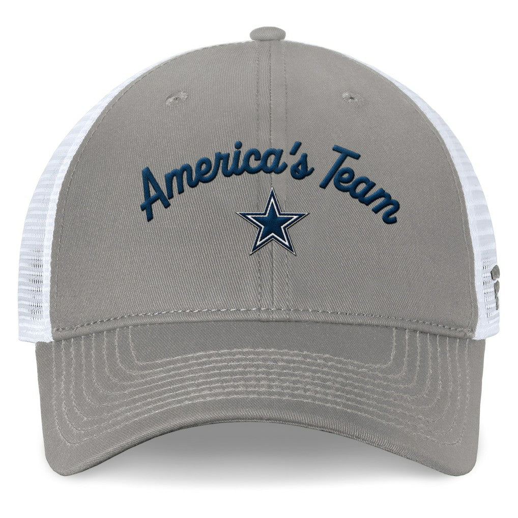 Dallas Cowboys Women's Fundamentals Slogan Trucker Adjustable Hat - Gray/White online