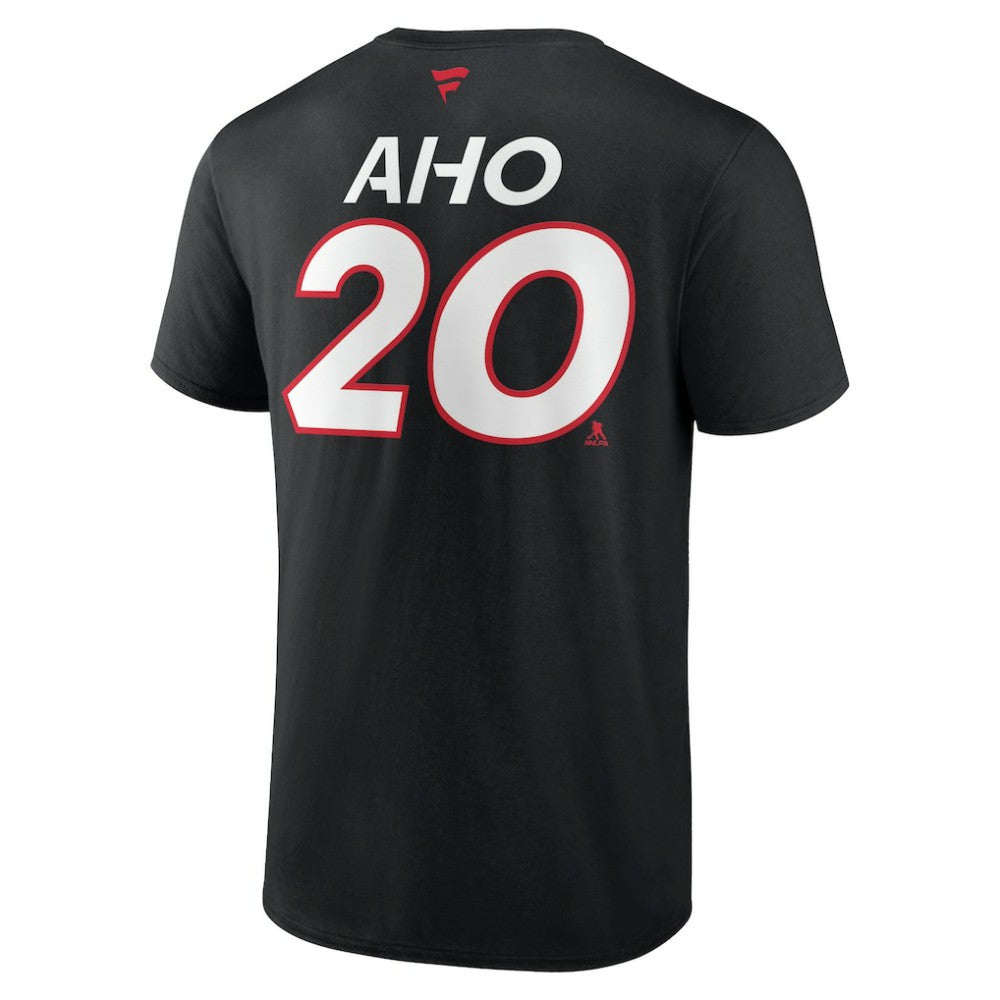 Sebastian Aho Carolina Hurricanes Fanatics  Authentic Pro Prime Name & Number T-Shirt - Black T-shirts