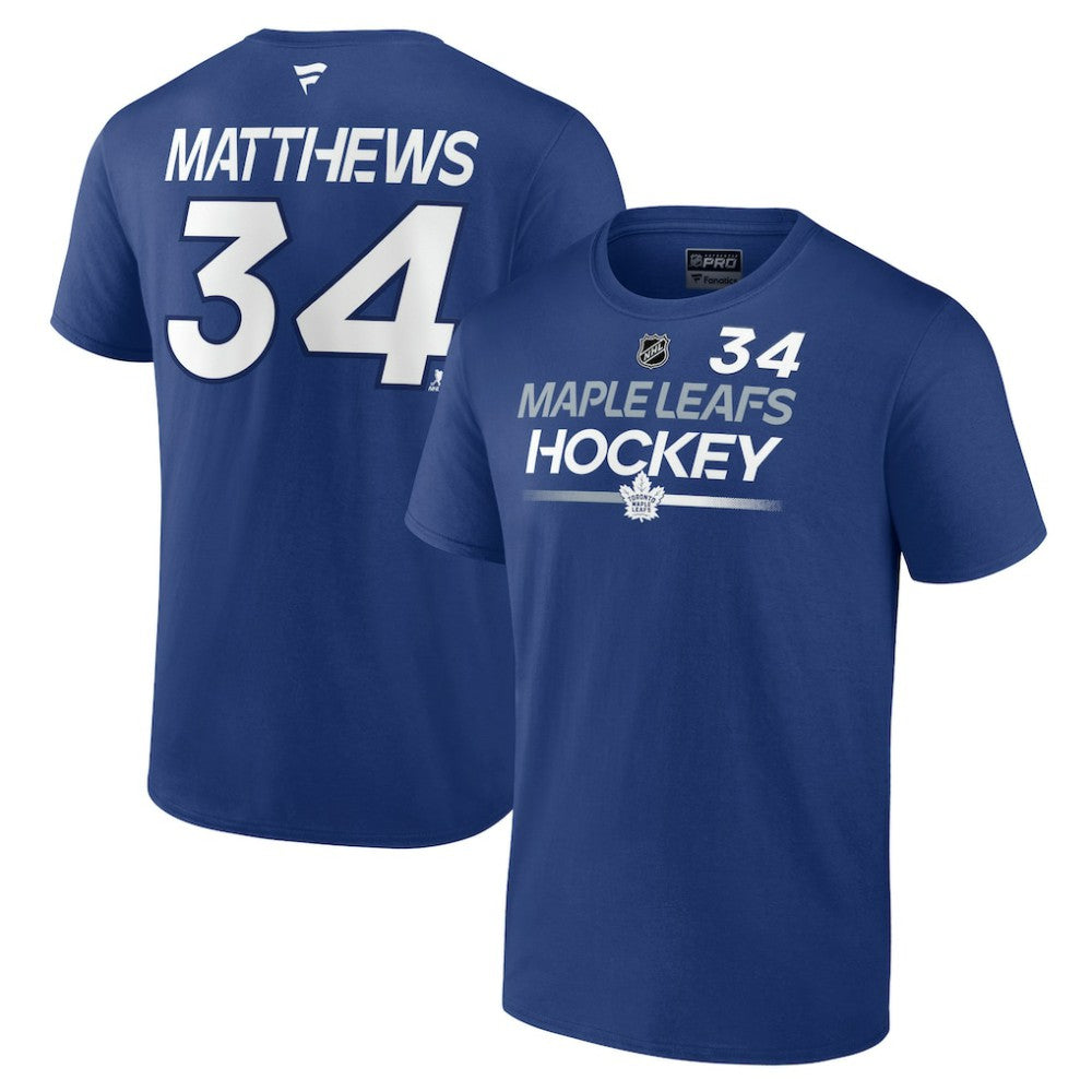 Auston Matthews Toronto Maple Leafs Fanatics  Authentic Pro Prime Name & Number T-Shirt - Blue T-shirts