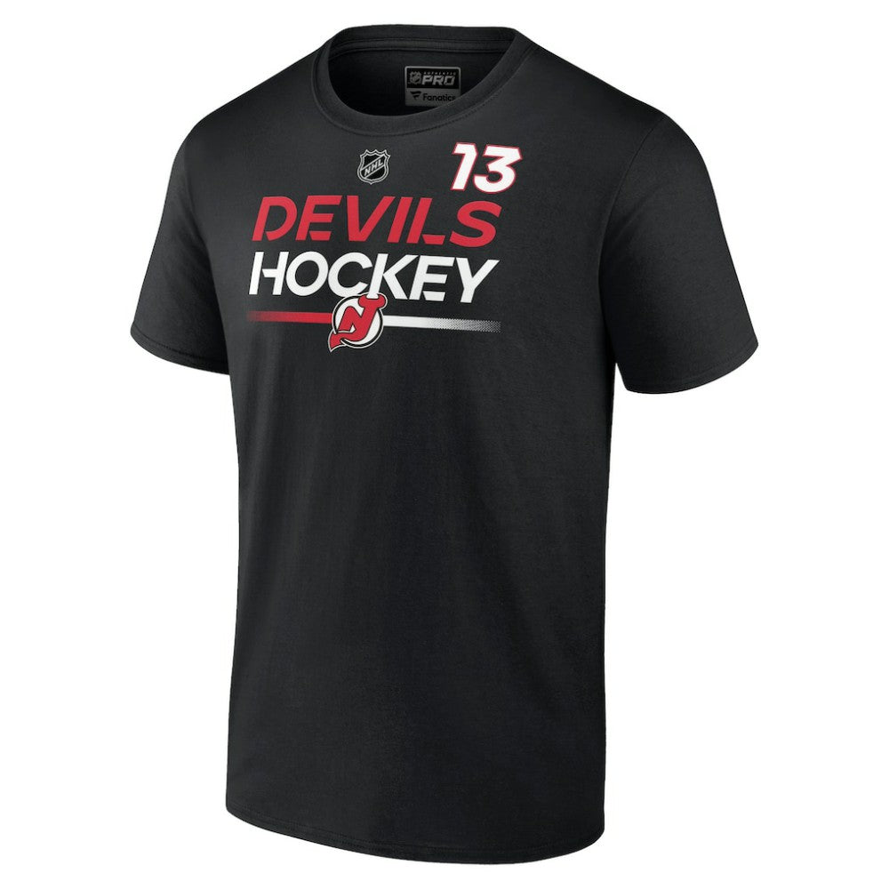Nico Hischier New Jersey Devils Fanatics  Authentic Pro Prime Name & Number T-Shirt - Black T-shirts