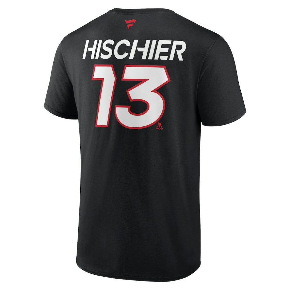 Nico Hischier New Jersey Devils Fanatics  Authentic Pro Prime Name & Number T-Shirt - Black T-shirts