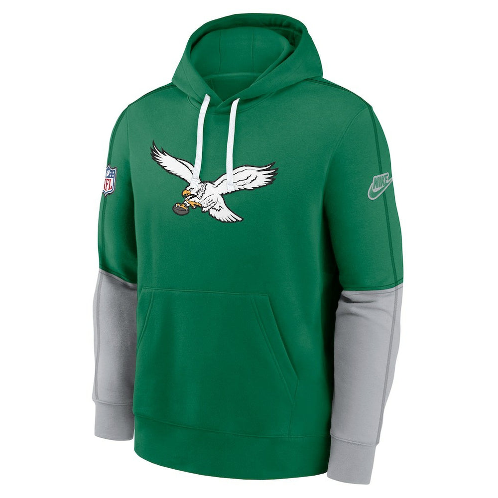 Philadelphia Eagles Throwback Logo Club Tri-Blend Pullover Hoodie - Kelly Green sale