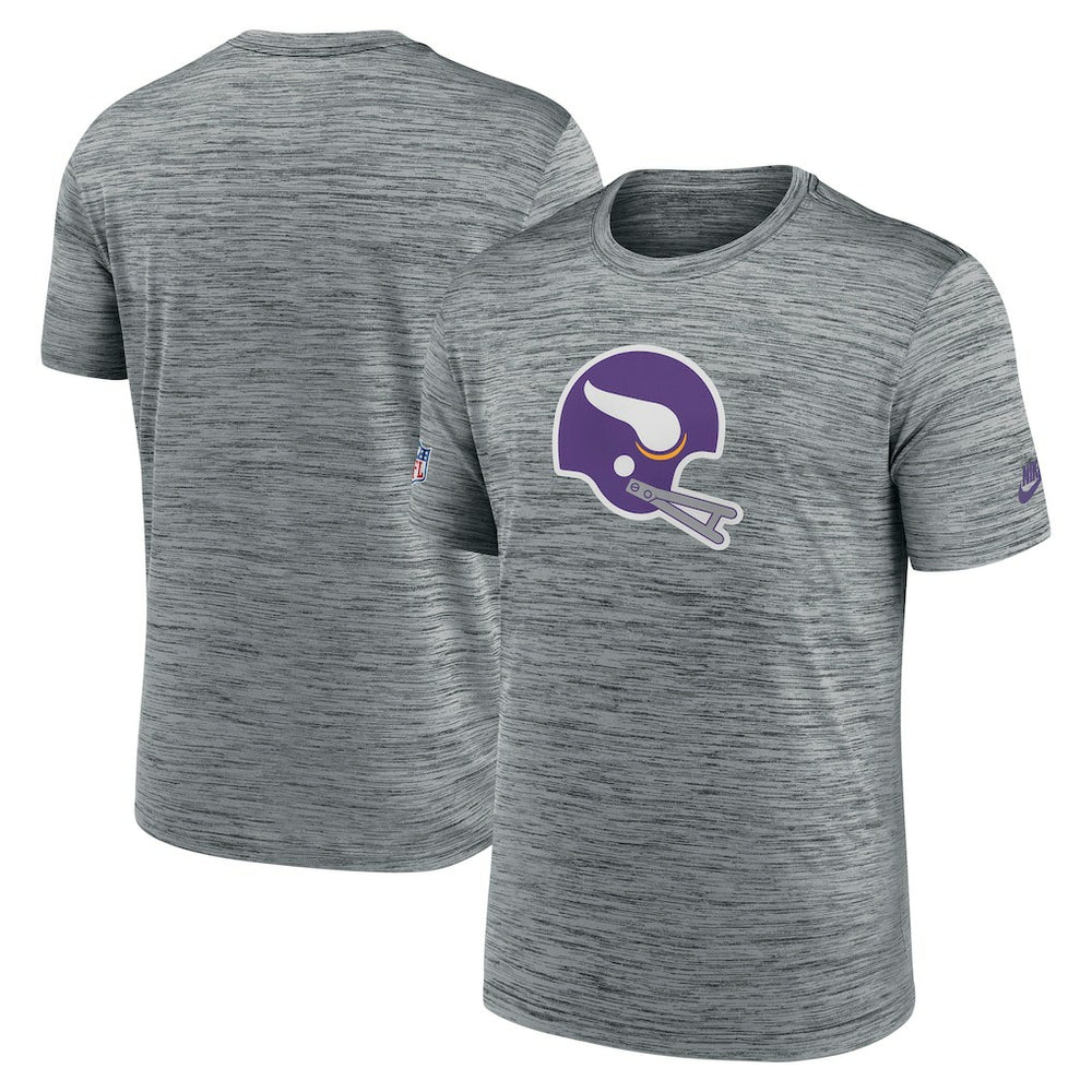 Minnesota Vikings Sideline Velocity Throwback Logo Dri-FIT T-Shirt - Gray cheap