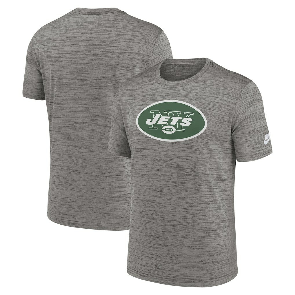New York Jets Sideline Velocity Throwback Logo Dri-FIT T-Shirt - Gray for sale
