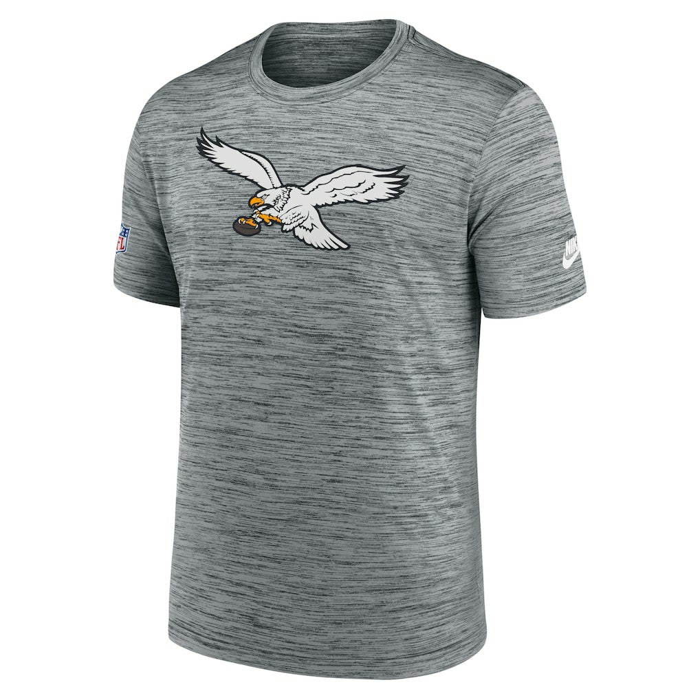 Philadelphia Eagles Sideline Velocity Throwback Logo Dri-FIT T-Shirt - Gray for sale