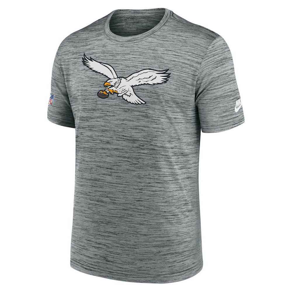 Philadelphia Eagles Sideline Velocity Throwback Logo Dri-FIT T-Shirt - Gray for sale