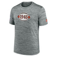 Cleveland Browns Sideline Velocity Throwback Logo Dri-FIT T-Shirt - Gray for sale