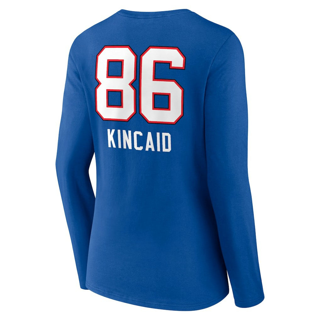 Dalton Kincaid Buffalo Bills Women's Team Wordmark Player Name & Number Long Sleeve V-Neck T-Shirt - Royal outlet