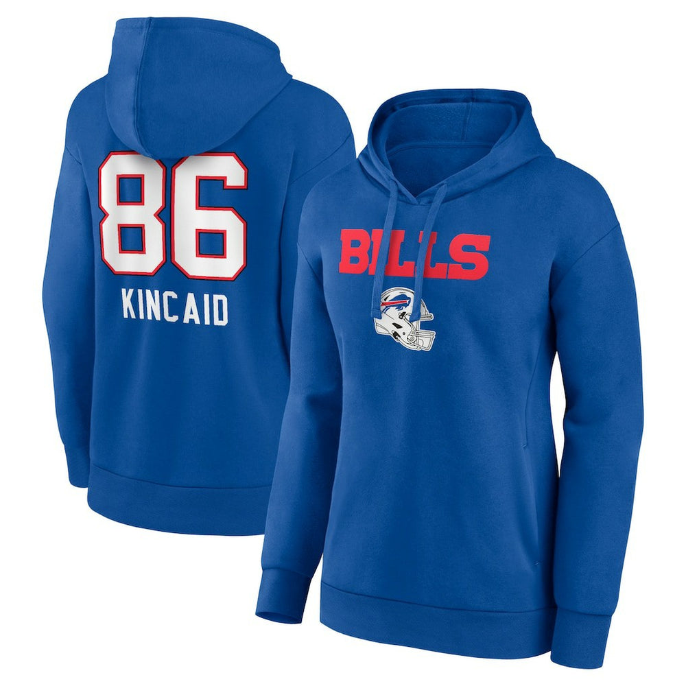 Dalton Kincaid Buffalo Bills Women's Team Wordmark Player Name & Number Pullover Hoodie - Royal on sale