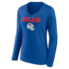Dawson Knox Buffalo Bills Women's Team Wordmark Player Name & Number Long Sleeve V-Neck T-Shirt - Royal sale