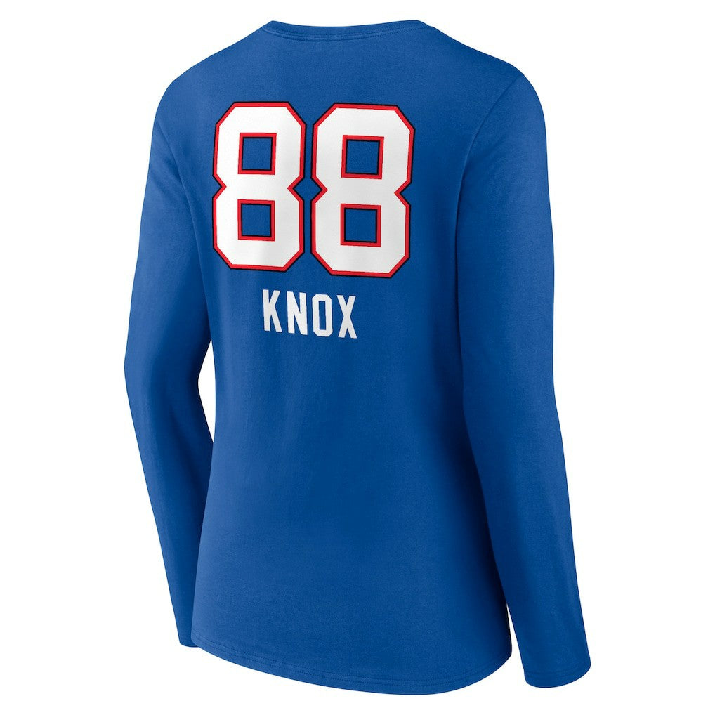 Dawson Knox Buffalo Bills Women's Team Wordmark Player Name & Number Long Sleeve V-Neck T-Shirt - Royal sale