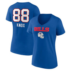 Dawson Knox Buffalo Bills Women's Team Wordmark Player Name & Number V-Neck T-Shirt - Royal cheap