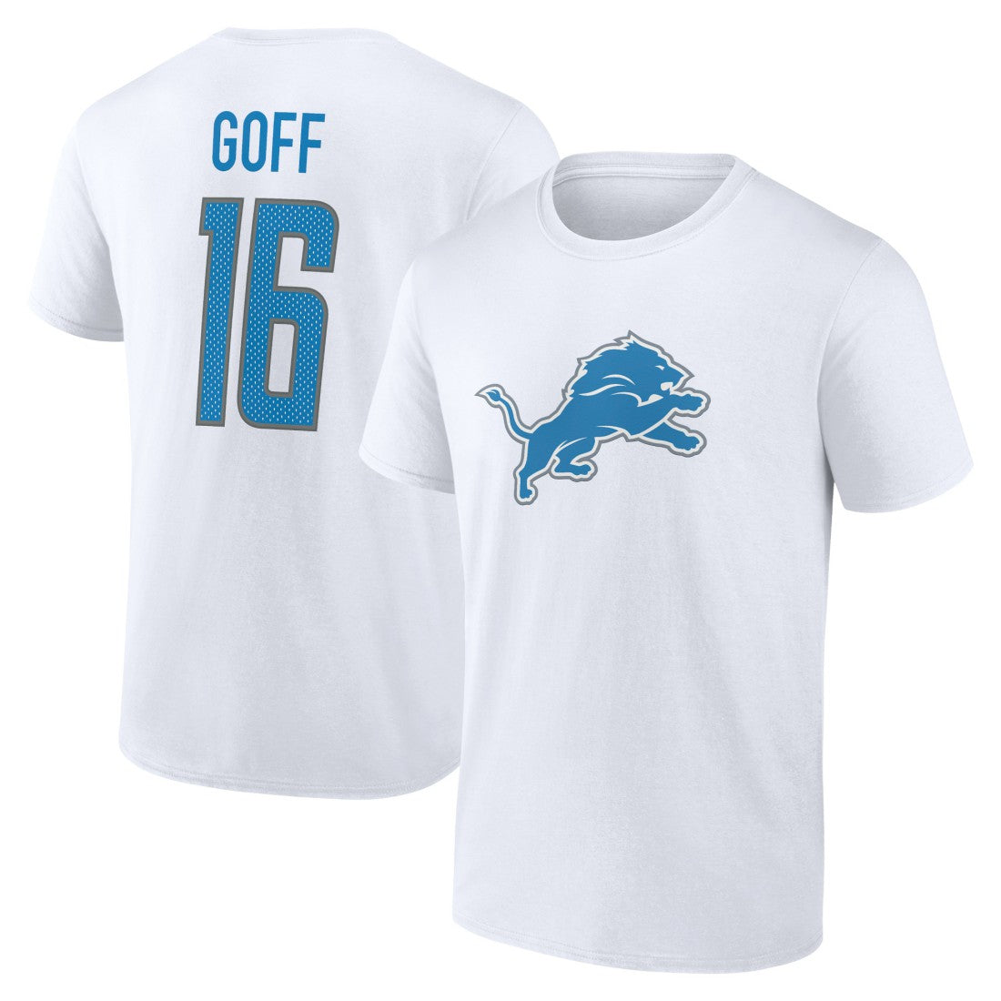 Jared Goff Detroit Lions Icon Player Name & Number T-Shirt - White online