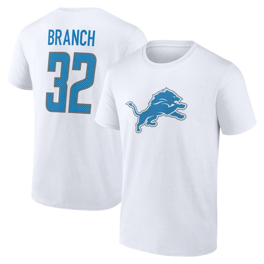 Brian Branch Detroit Lions Icon Player Name & Number T-Shirt - White discount