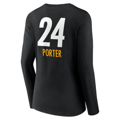 Joey Porter Jr. Pittsburgh Steelers Women's Team Wordmark Player Name & Number Long Sleeve V-Neck T-Shirt - Black cheap