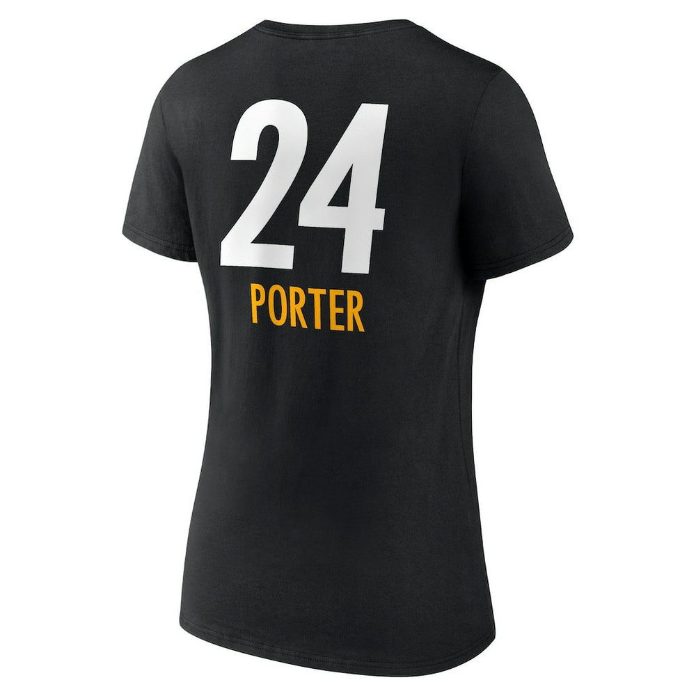 Joey Porter Jr. Pittsburgh Steelers Women's Team Wordmark Player Name & Number V-Neck T-Shirt - Black sale