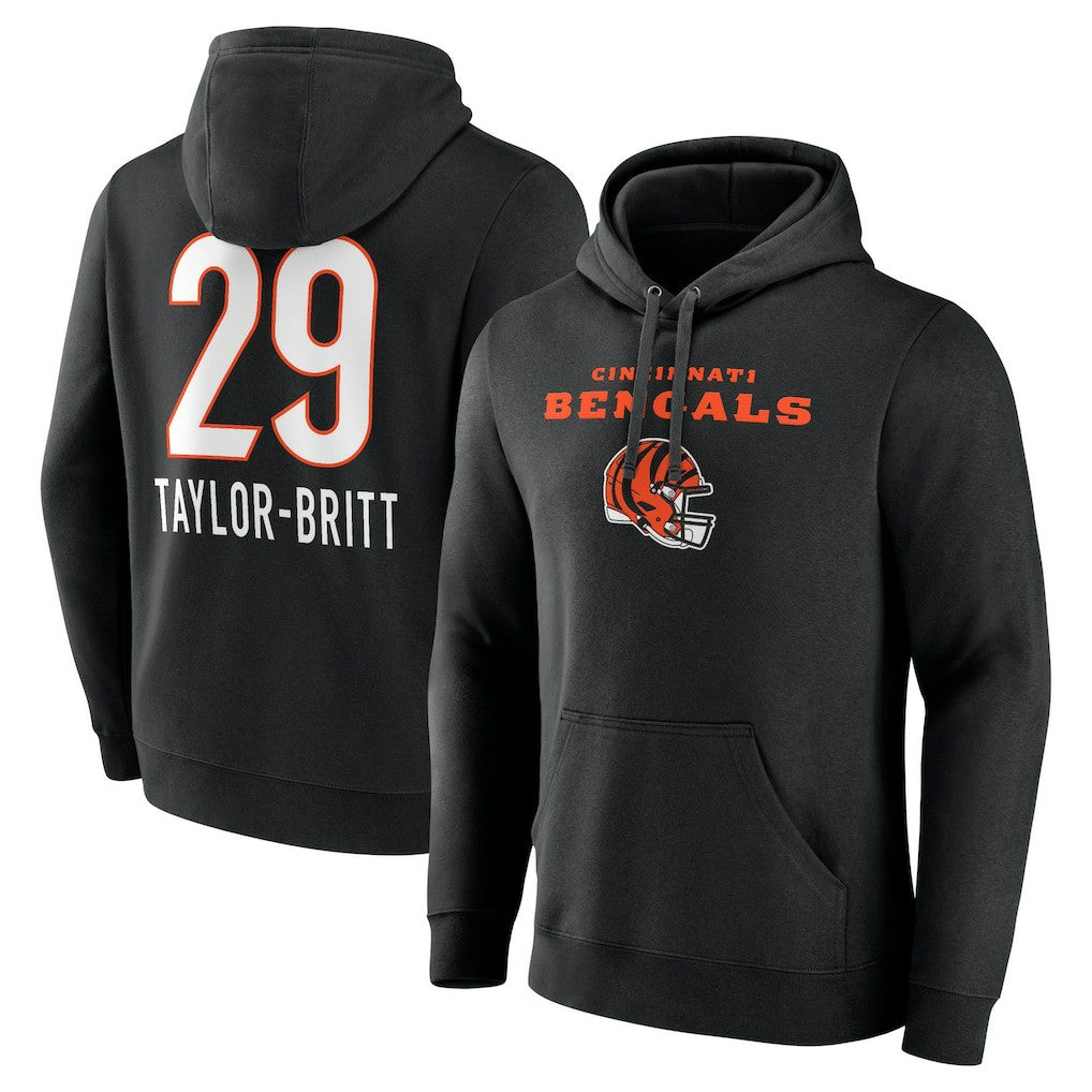 Cam Taylor-Britt Cincinnati Bengals Team Wordmark Player Name & Number Pullover Hoodie - Black sale
