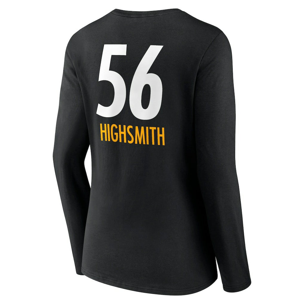 Alex Highsmith Pittsburgh Steelers Women's Team Wordmark Player Name & Number Long Sleeve V-Neck T-Shirt - Black on sale