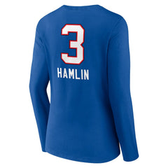 Damar Hamlin Buffalo Bills Women's Team Wordmark Player Name & Number Long Sleeve V-Neck T-Shirt - Royal online