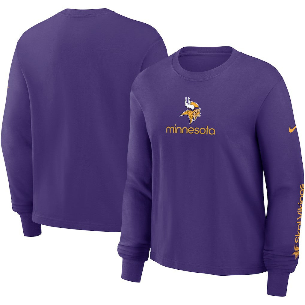 Minnesota Vikings Women's Boxy Long Sleeve T-Shirt - Purple for sale