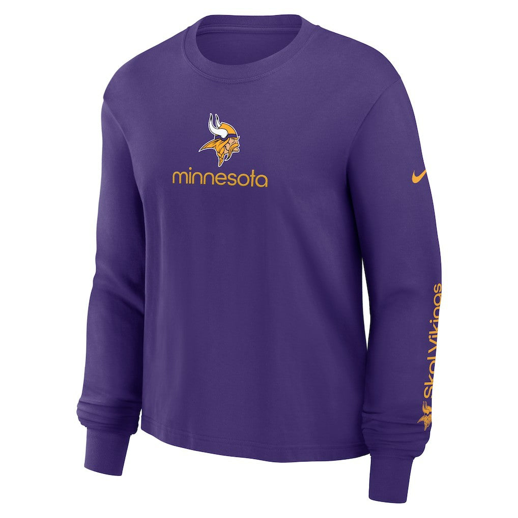 Minnesota Vikings Women's Boxy Long Sleeve T-Shirt - Purple for sale