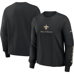 New Orleans Saints Women's Boxy Long Sleeve T-Shirt - Black online
