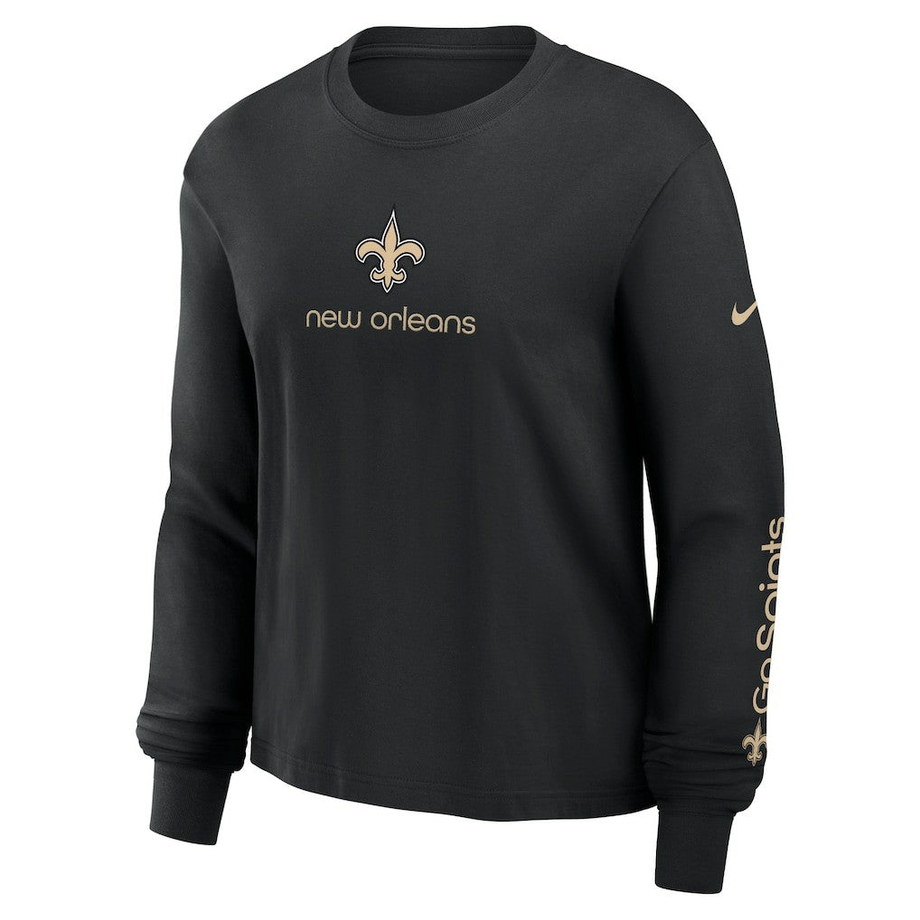 New Orleans Saints Women's Boxy Long Sleeve T-Shirt - Black online