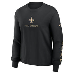 New Orleans Saints Women's Boxy Long Sleeve T-Shirt - Black online
