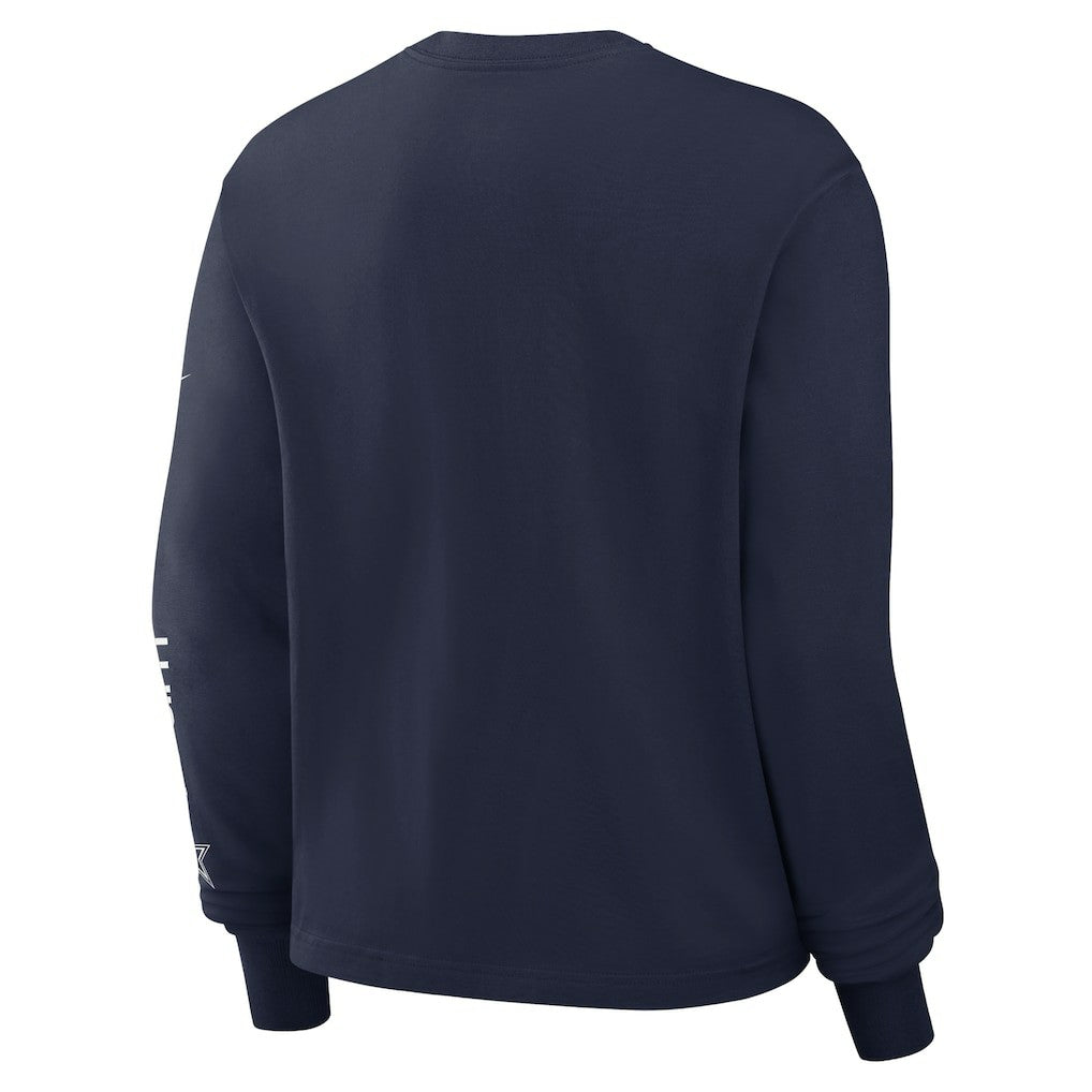 Dallas Cowboys Women's Boxy Long Sleeve T-Shirt - Navy cheap