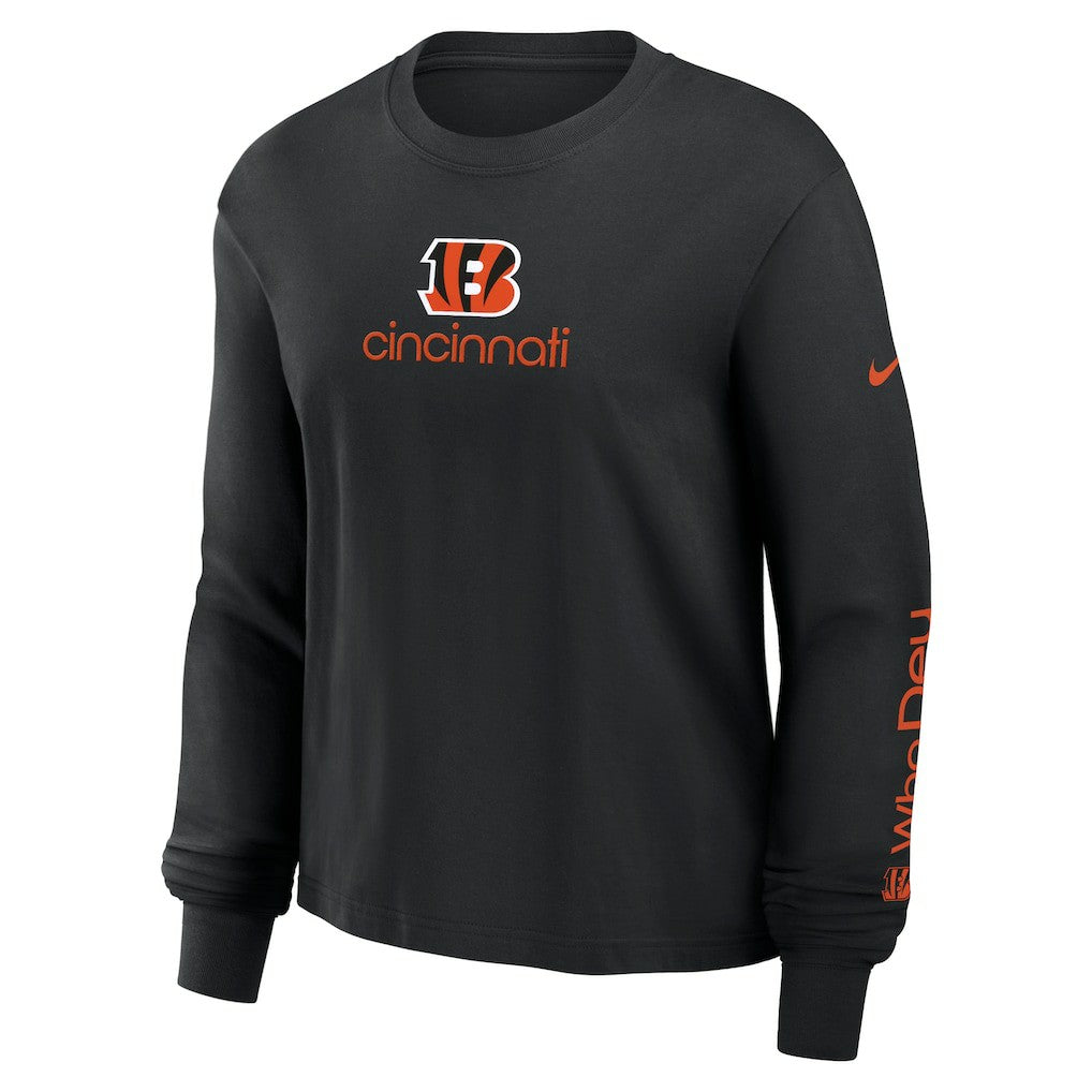 Cincinnati Bengals Women's Boxy Long Sleeve T-Shirt - Black sale