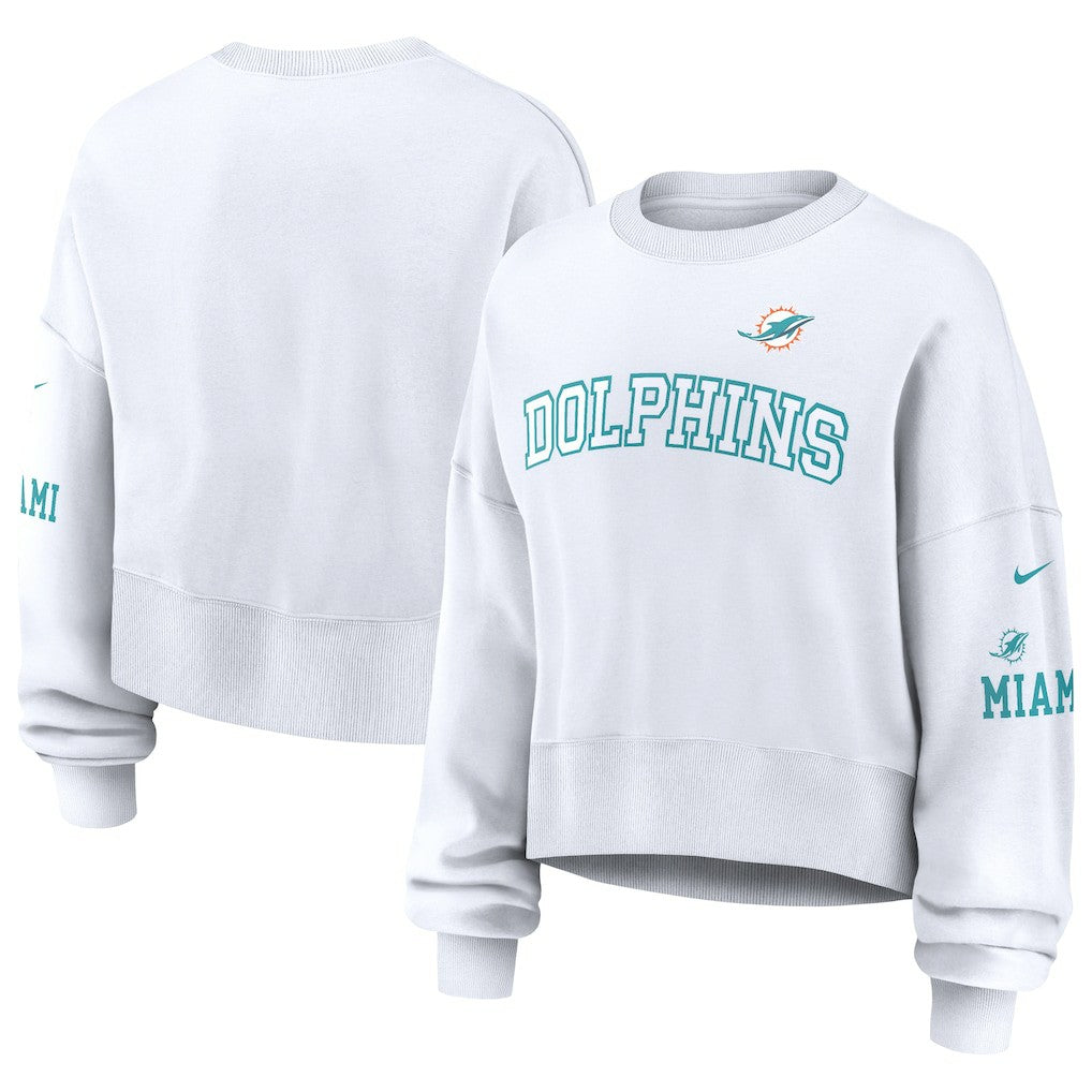 Miami Dolphins Women's Oversized Pullover Sweatshirt - White outlet