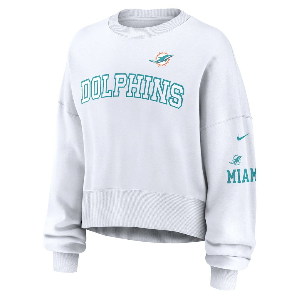 Miami Dolphins Women's Oversized Pullover Sweatshirt - White outlet