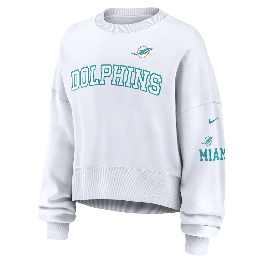 Miami Dolphins Women's Oversized Pullover Sweatshirt - White outlet