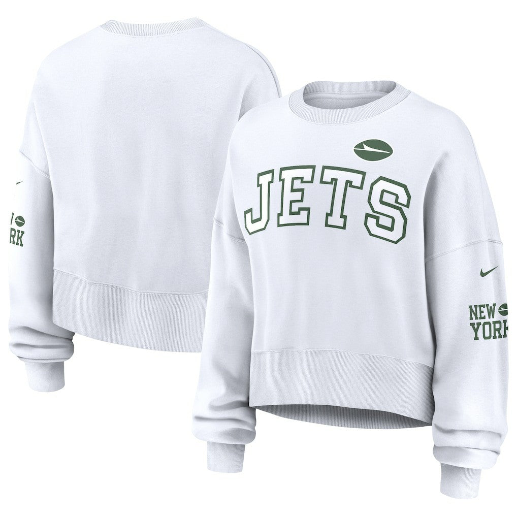 New York Jets Women's Oversized Pullover Sweatshirt - White sale