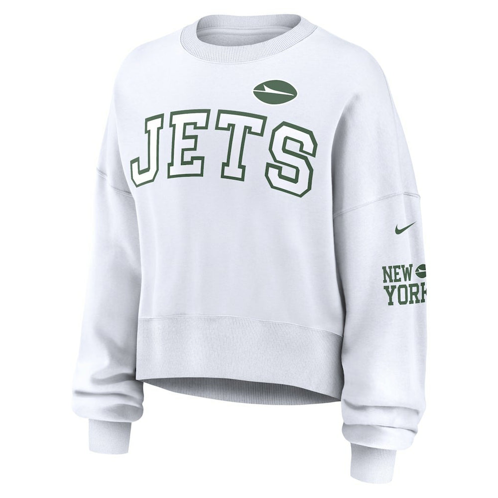 New York Jets Women's Oversized Pullover Sweatshirt - White sale