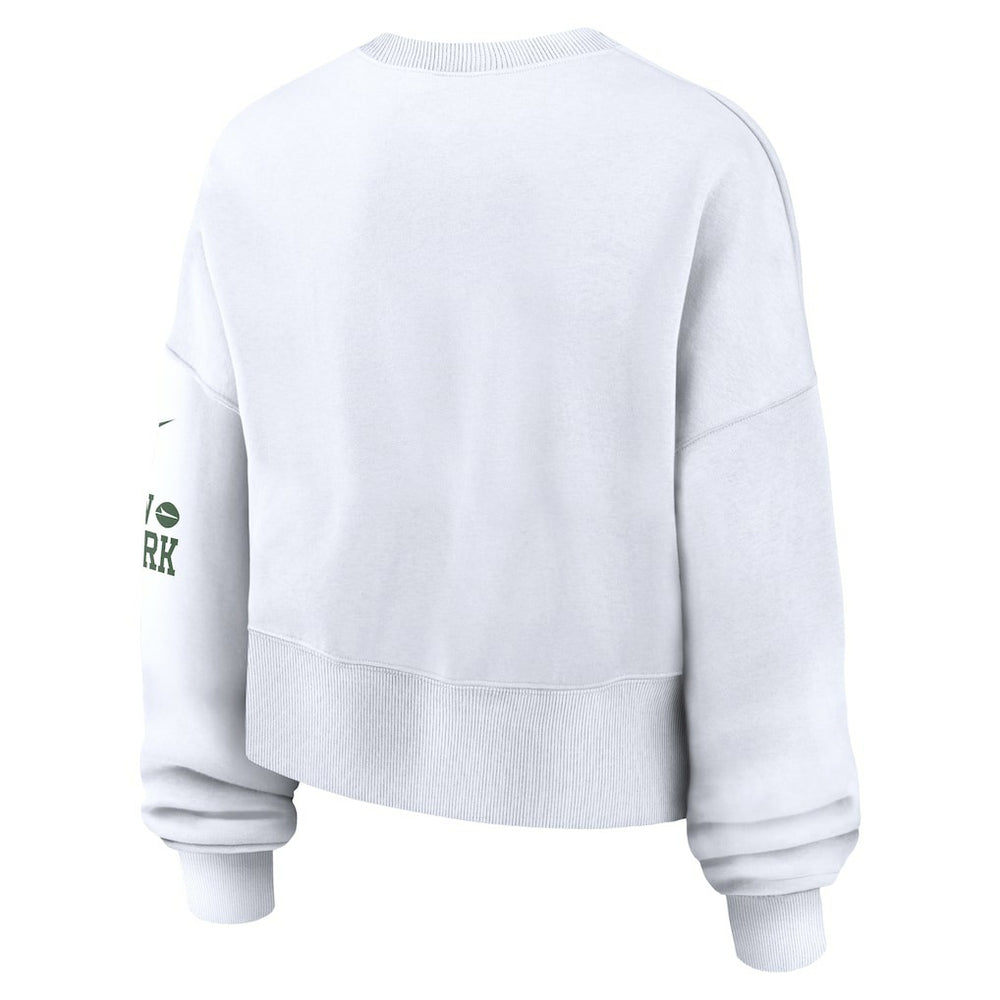 New York Jets Women's Oversized Pullover Sweatshirt - White sale