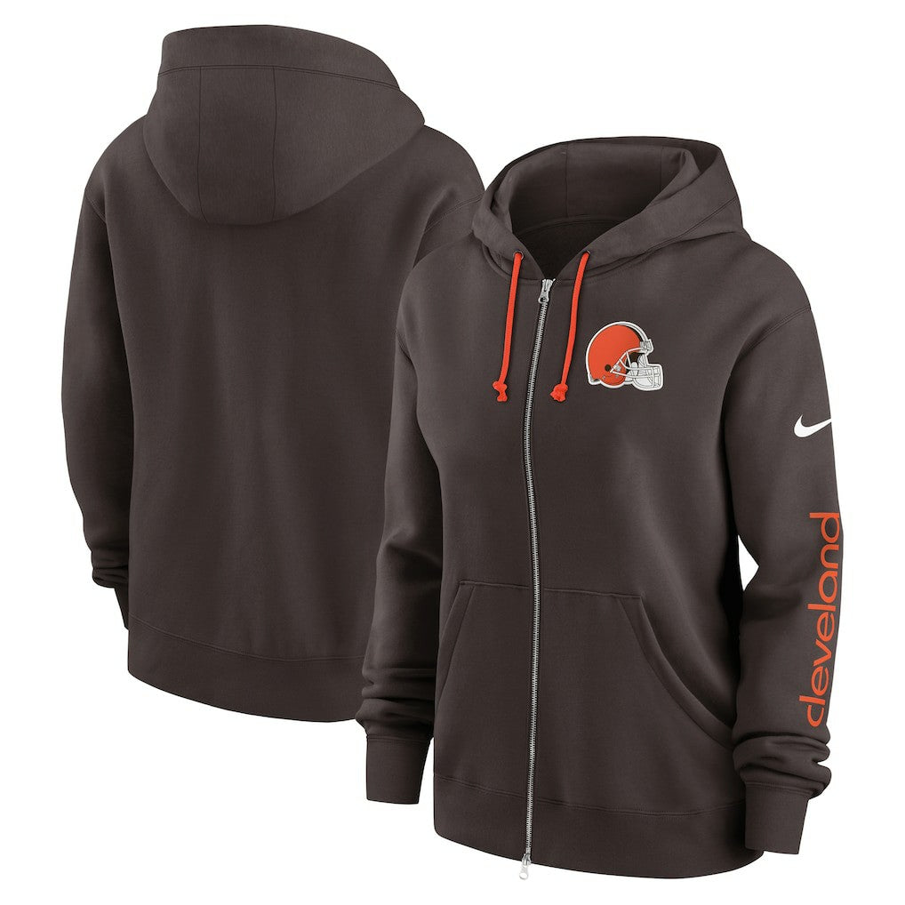 Cleveland Browns Women's Phoenix Full-Zip Hoodie - Brown discount