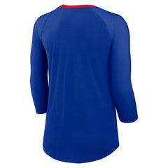 Buffalo Bills Women's 3/4 Sleeve Raglan Fashion Top - Royal discount