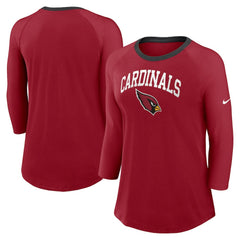 Arizona Cardinals Women's 3/4 Sleeve Raglan Fashion Top - Cardinal outlet