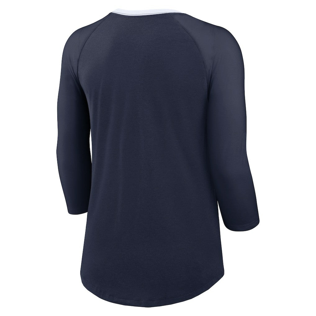 Dallas Cowboys Women's 3/4 Sleeve Raglan Fashion Top - Navy cheap