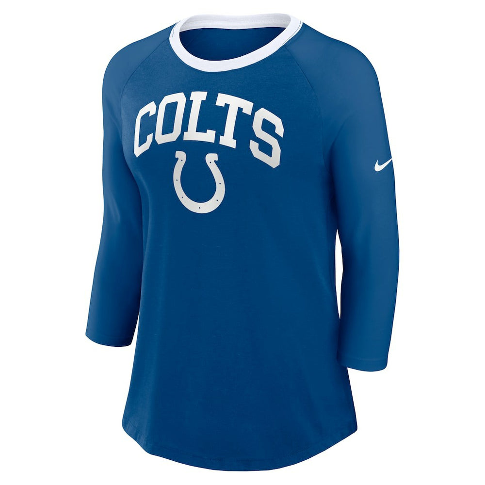 Indianapolis Colts Women's 3/4 Sleeve Raglan Fashion Top - Royal cheap