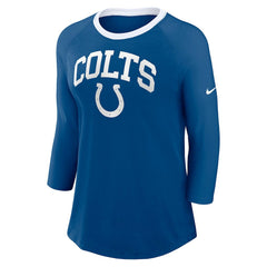 Indianapolis Colts Women's 3/4 Sleeve Raglan Fashion Top - Royal cheap