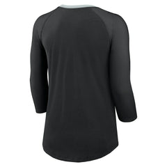 Las Vegas Raiders Women's 3/4 Sleeve Raglan Fashion Top - Black sale