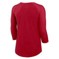 San Francisco 49ers Women's 3/4 Sleeve Raglan Fashion Top - Scarlet on sale