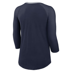Seattle Seahawks Women's 3/4 Sleeve Raglan Fashion Top - Navy discount