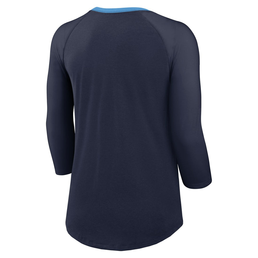 Tennessee Titans Women's 3/4 Sleeve Raglan Fashion Top - Navy discount