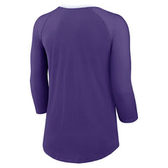 Minnesota Vikings Women's 3/4 Sleeve Raglan Fashion Top - Purple discount