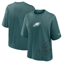 Philadelphia Eagles Women's Boxy T-Shirt - Midnight Green discount